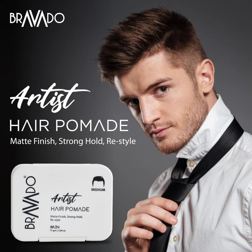 BRAVADO Artist Hair Pomade for Men | Matte Finish, Strong Hold & Easy Restyle | Texturizing Clay Wax with Kaolin, Beeswax & Candelilla | Paraben-Free | Hair Gel, Hair Clay Wax, Hair Cream | 75g view 6