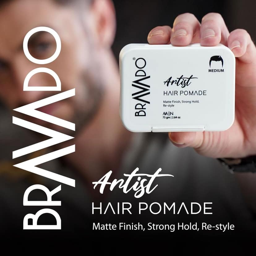 BRAVADO Artist Hair Pomade for Men | Matte Finish, Strong Hold & Easy Restyle | Texturizing Clay Wax with Kaolin, Beeswax & Candelilla | Paraben-Free | Hair Gel, Hair Clay Wax, Hair Cream | 75g view 7