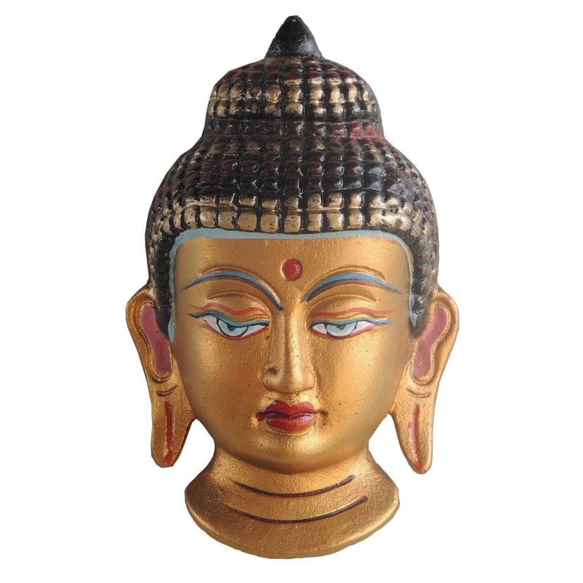 Aluminium Buddha Face Showpiece ? Home Decor Spiritual Art, Height : 5.5 Inch (ASMAS211 A) view 2