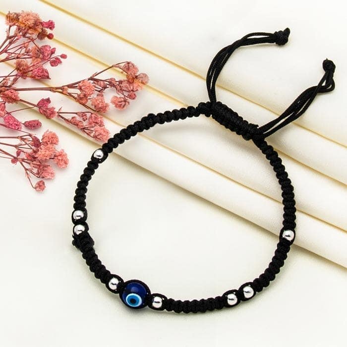 Silver Evil Eye Thread Anklet view 3