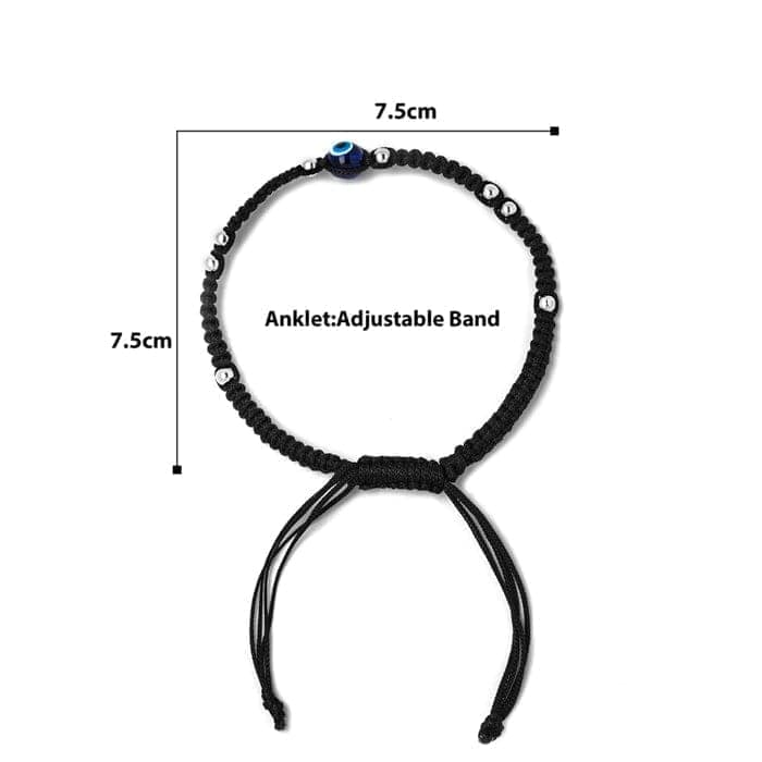 Silver Evil Eye Thread Anklet view 4
