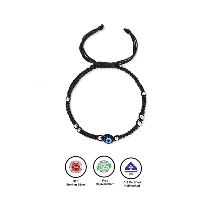 Silver Evil Eye Thread Anklet view 7