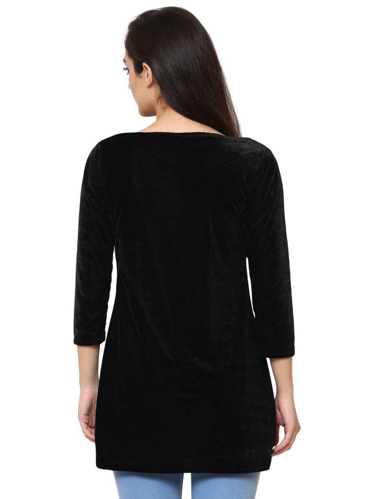 Klamotten Women's Velvet full Sleeves Top WD6K view 5