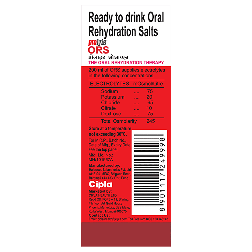 Prolyte Ors Liquid, Apple, Ready To Drink, Maintain Electrolyte Balance, Instant Energy, 200 Ml Tetra Pack view 3
