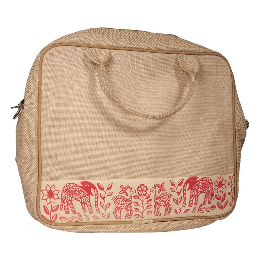 Jharcraft Jute Laptop Bag With Print (BG00664) view 3