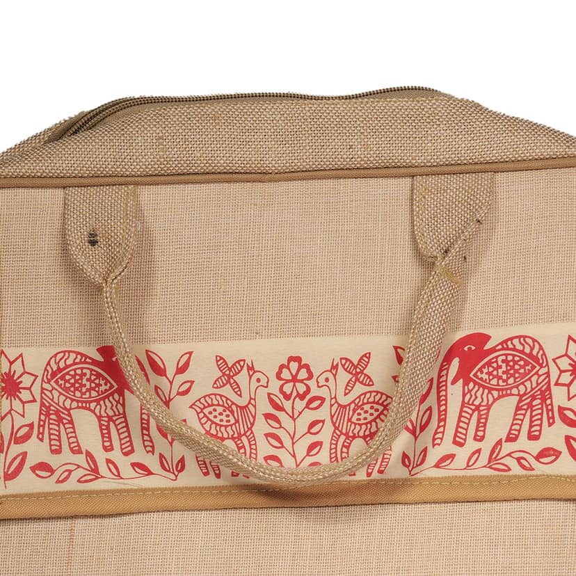 Jharcraft Jute Laptop Bag With Print (BG00664) view 4