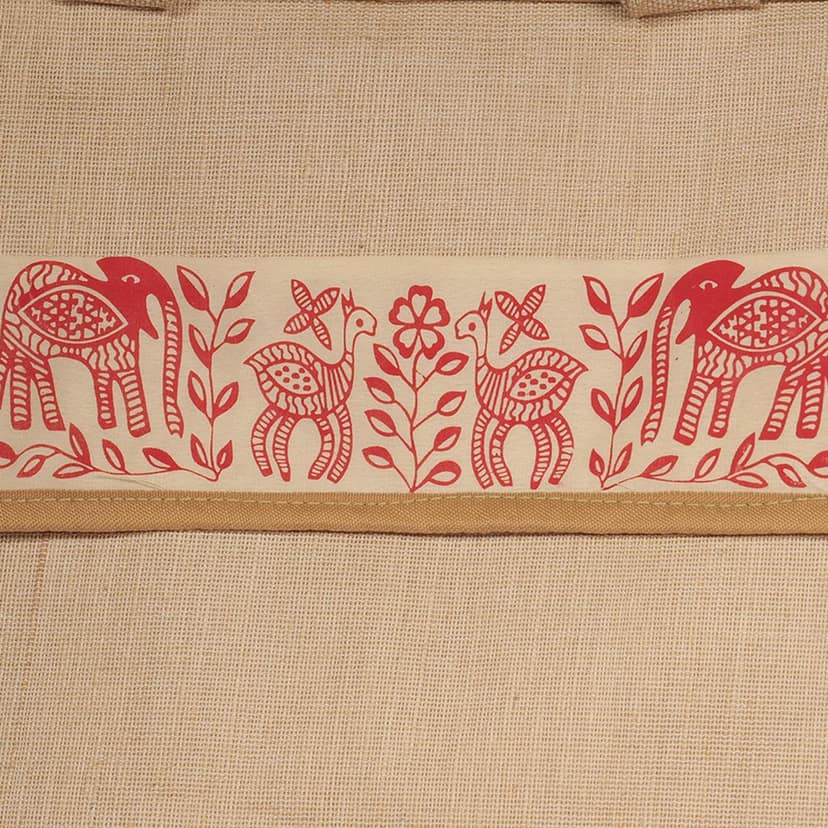 Jharcraft Jute Laptop Bag With Print (BG00664) view 6