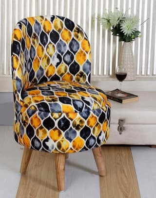 ShadowKart Ottoman Pouffes Sitting Mudda Puffy Stool for Living Room Dressing Table Pouf Round Footstool for Home Decor, Printed,18x18x32 Inch