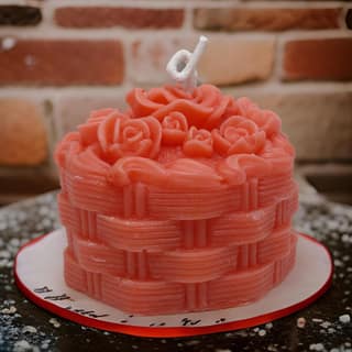 SS ENTERPRISE Decorative Large Rose Scented Candle | Diwali Rose Basket Candle | SOYA Wax | Rose Scented Candle