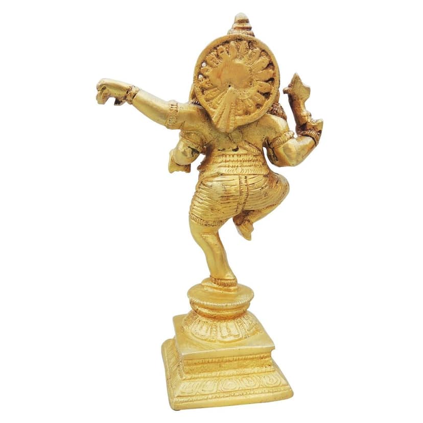 Brass Showpiece Dancing Ganesha Statue (BSMAS1257 A) view 3