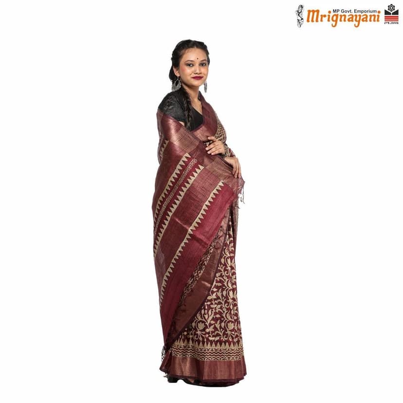 HANDLOOM KOSA SAREE WITH BLOUSE (SKU - 3H0201120622, SAREE - 1188) view 3
