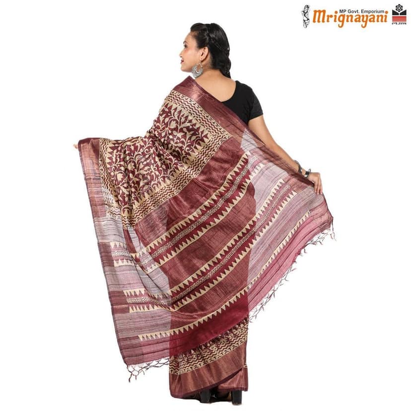 HANDLOOM KOSA SAREE WITH BLOUSE (SKU - 3H0201120622, SAREE - 1188) view 4