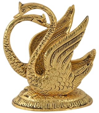 DreamKraft Aluminium Swan Duck Shape Napkin Holder, Standard, Gold
