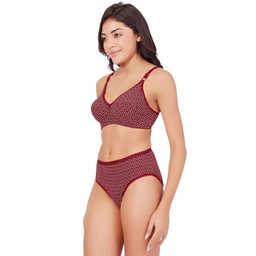 Bodycare Women's Assorted Prints Combed Cotton Bra & Panty Set 6450D view 2