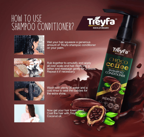 TREYFA Choco Coffee Shampoo Conditioner for Hair Fall Control, hair growth| Man & Women (100ml) view 2