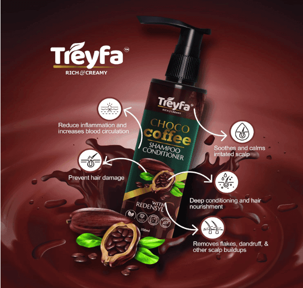 TREYFA Choco Coffee Shampoo Conditioner for Hair Fall Control, hair growth| Man & Women (100ml) view 5