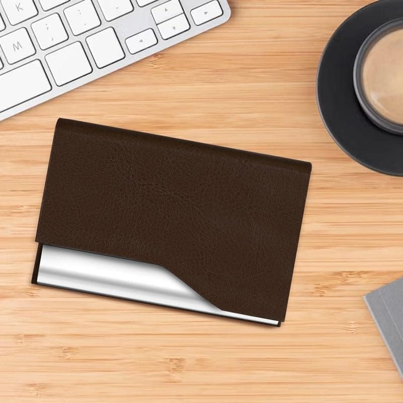 LOREM Small Pocket-Sized Metal ID, Credit-Debit Card Holder with Magnetic Shut Button for Men & Women-UF view 2