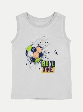 Teen Boys White printed tanktop