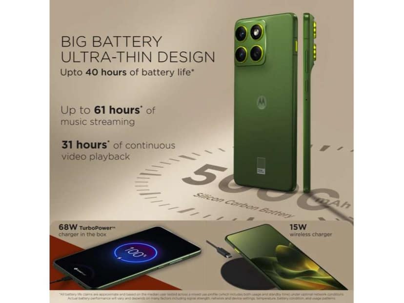 Motorola Edge 70 Smartphone, 8GB RAM, 256GB Storage - Pantone Bronze Green view 3