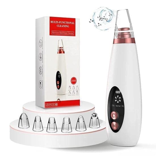 Electric 6-in-1 Multi-Function Blackhead Remover | USB Rechargeable Derma Suction Tool | Acne & Pimple Pore Vacuum Cleaner | Facial Cleansing Device for Nose, Face & Skin Care | With Multiple Suction Heads for Deep Cleaning (Original Quality)