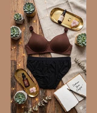 EASTERN CLUB Pack of 1 Cotton Blend Bra & Panty Set For Women ( Multicolor6 )
