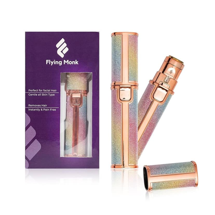 Flying monk 2 in 1 Lipstick Shape Electronic Facial Hair Eyebrow Hair Remover Shaver Waxing For Women- Rechargeable With USB Cable (Multicolor) view 2