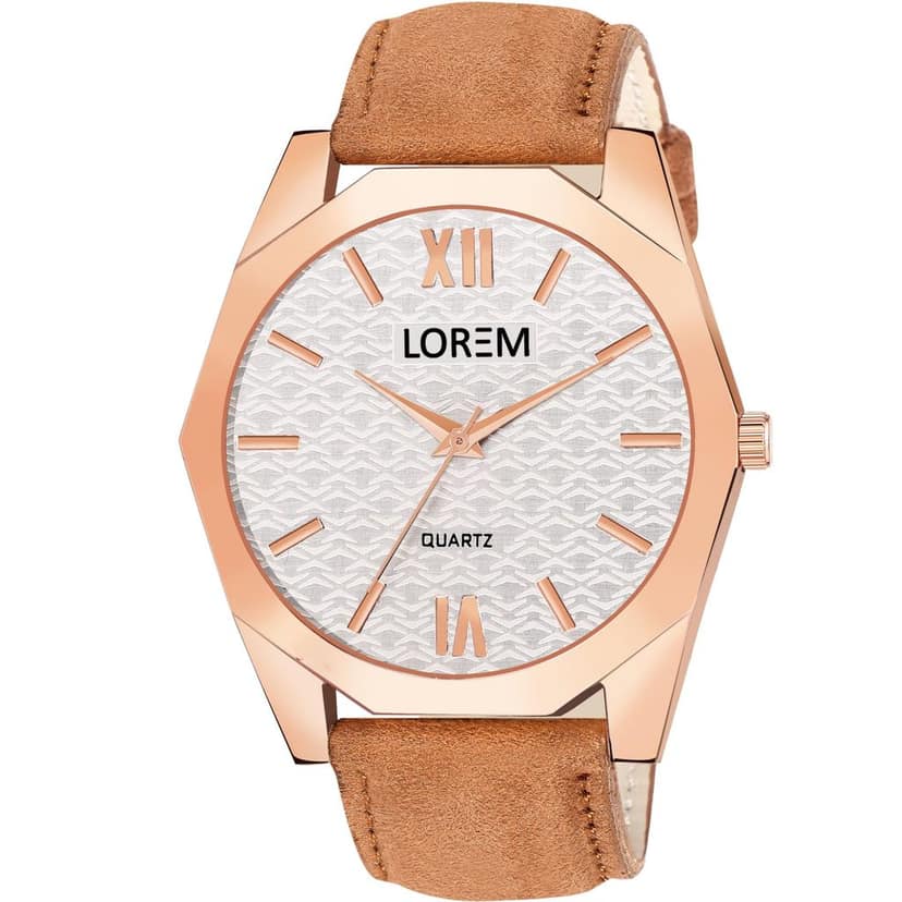 LOREM 3D Embossed Dial Analog Watch for Men
