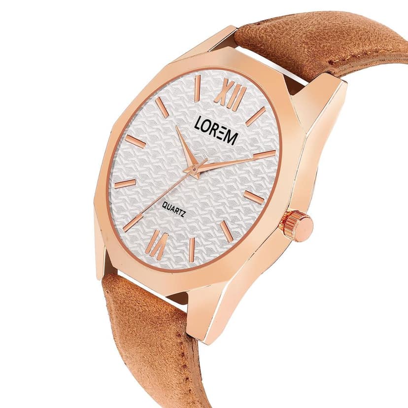 LOREM 3D Embossed Dial Analog Watch for Men view 4