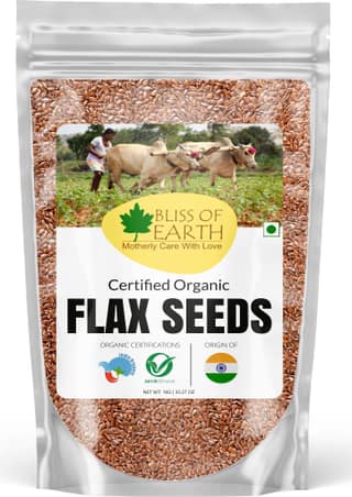 Bliss of Earth Certified Organic Brown Flax Seeds - Raw Super food For Weight Loss, 1 Kg