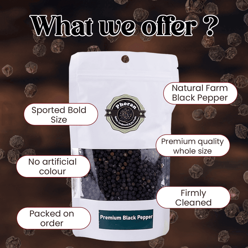 Buy Black Pepper Kali Mirch Online India - Whole Peppercorns | Phoran view 5