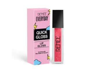 RENEE Everyday Quick Gloss, Supple Glossy Lips, For Long Lasting Hydration, Lightweight & Non-Sticky Formula with Subtle Tint, Shea Butter & Vitamin E Infused - Pink Perks
