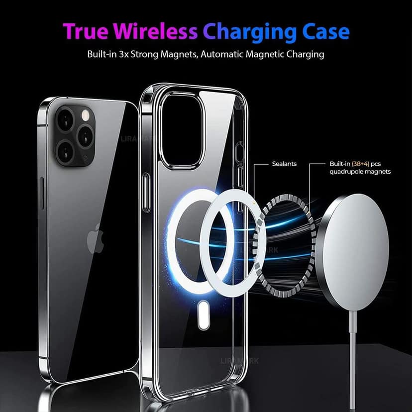 LIRAMARK Magnetic MagSafe Compatible Protective Clear Case for Apple iPhone 11 Pro (Transparent) view 3