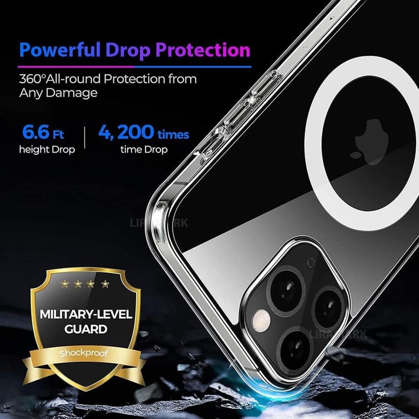 LIRAMARK Magnetic MagSafe Compatible Protective Clear Case for Apple iPhone 11 Pro (Transparent) view 4