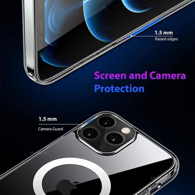 LIRAMARK Magnetic MagSafe Compatible Protective Clear Case for Apple iPhone 11 Pro (Transparent) view 5