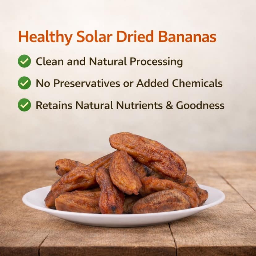 Solar Dried Banana 200g – Ozone-Washed, No Preservatives | Farm-Fresh Indian Banana | Dr. Renga’s Solar Delights view 3