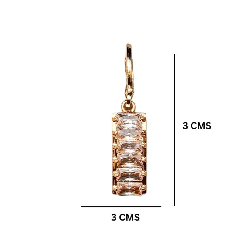 Jewelryklub Combo Of 3 Pairs American Diamond Earrings For Girls Women view 4