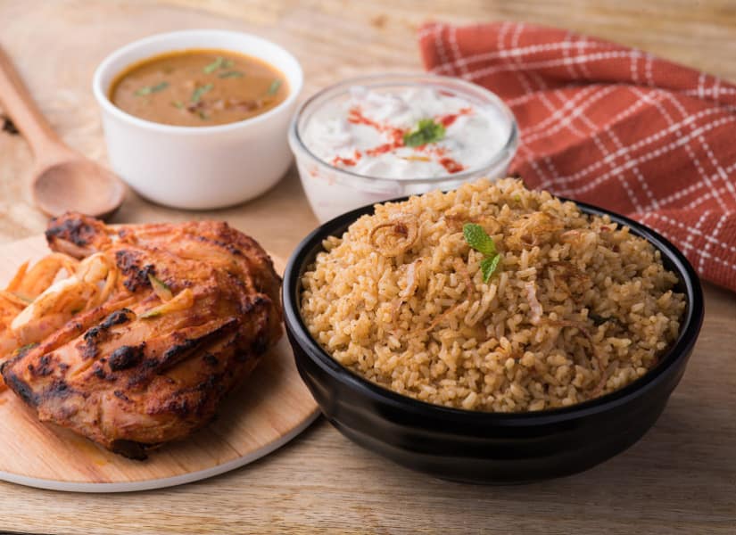 Chicken empty biryani & quarter chicken tandoori