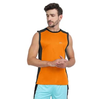 FTX Men Colorblock Round Neck Sleeveless Tshirt