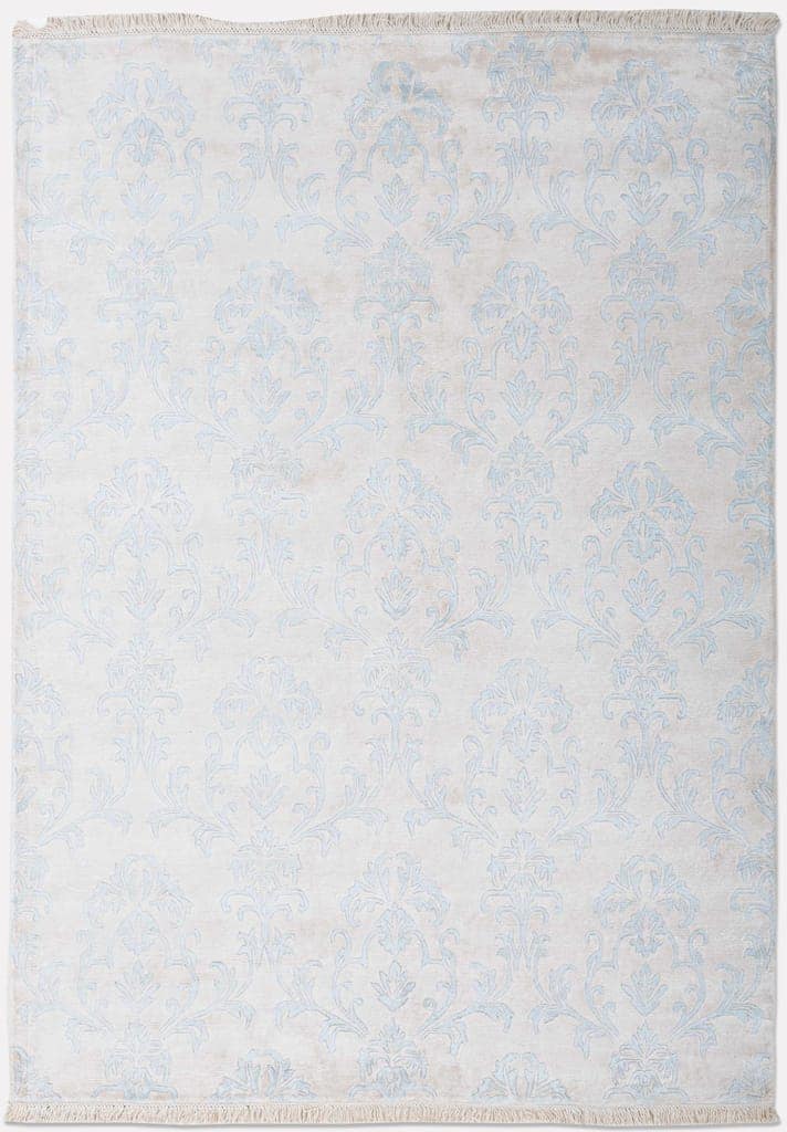 Neu Looms Bond Area Rug – Elegant Damask Pattern in Baby Blue & Ivory (Size 5x8, Cream-Sky)