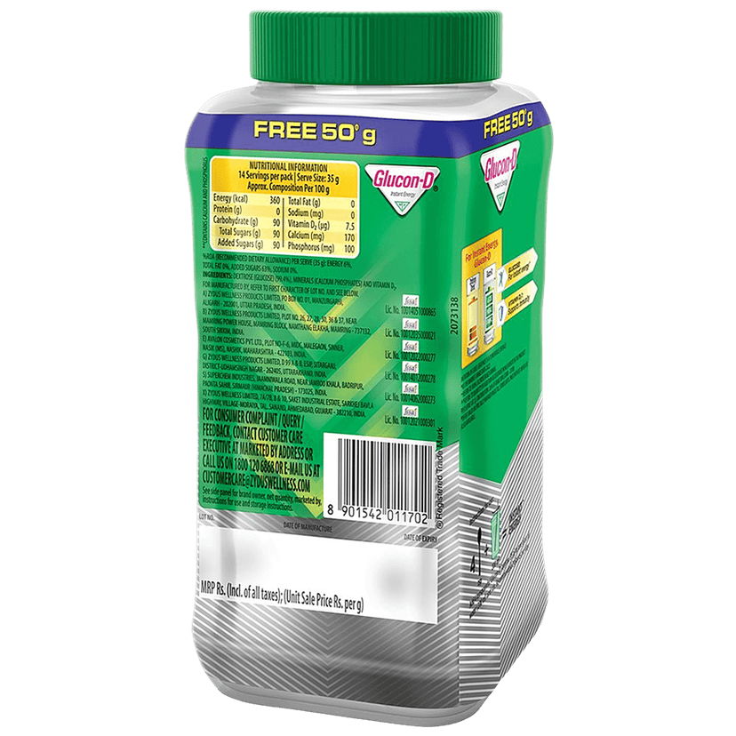 Glucon-D Regular With Vitamin And Minerals, 450 G view 2