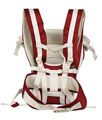 Premium 4-in-1 Baby Carrier – Maroon & Beige | Adjustable & Breathable Comfort for Moms & Dads view 2