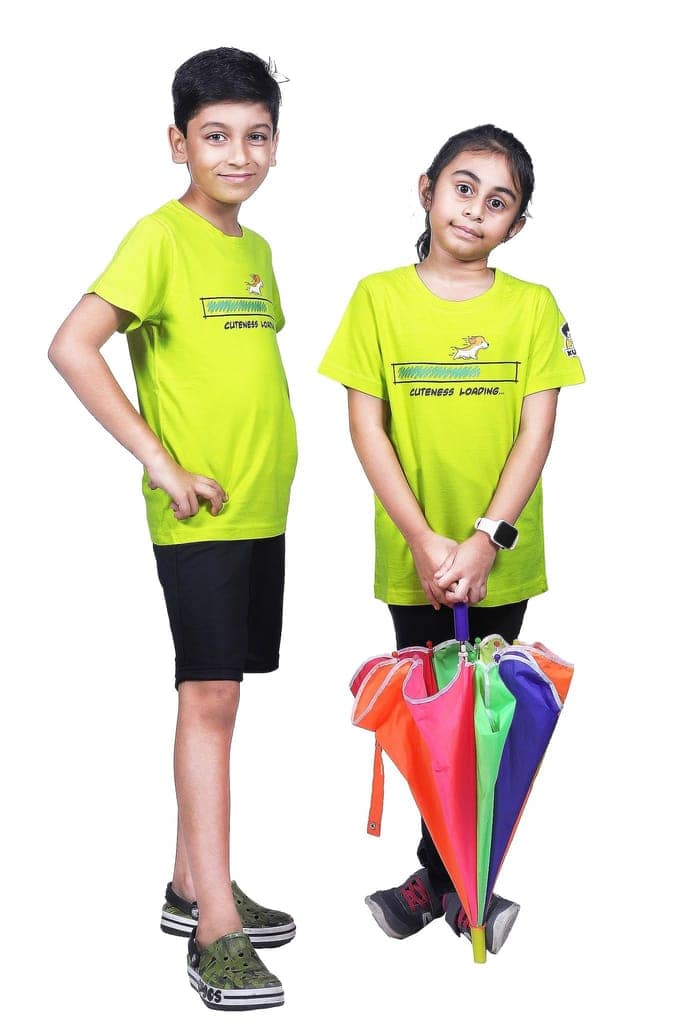 KUCHU Unisex T-Shirt | Cuteness Loading Print | 6–7 Years | Cotton Modal Fabric | Soft Feel | Breathable | Digitally Printed | Vibrant Colour Yellow view 3