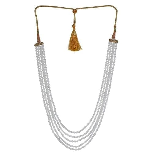 A V FASHION INDIA - Semi Precious Crystal Gemstone Beads Five Layer Necklace Set For Girl and Women Round Faceted Beaded Mala Fashion Jewellery view 3