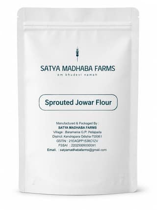 Satya Madhaba Farms Sprouted Jowar Flour 900g | Jowar Atta | Sorghum Flour Homemade , naturally sprouted, sun-dried & milled in small batches