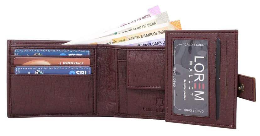 Removable Card Holder Bi-Fold Premium Faux Leather 7 ATM Card Slots Wallet for Men-B view 4