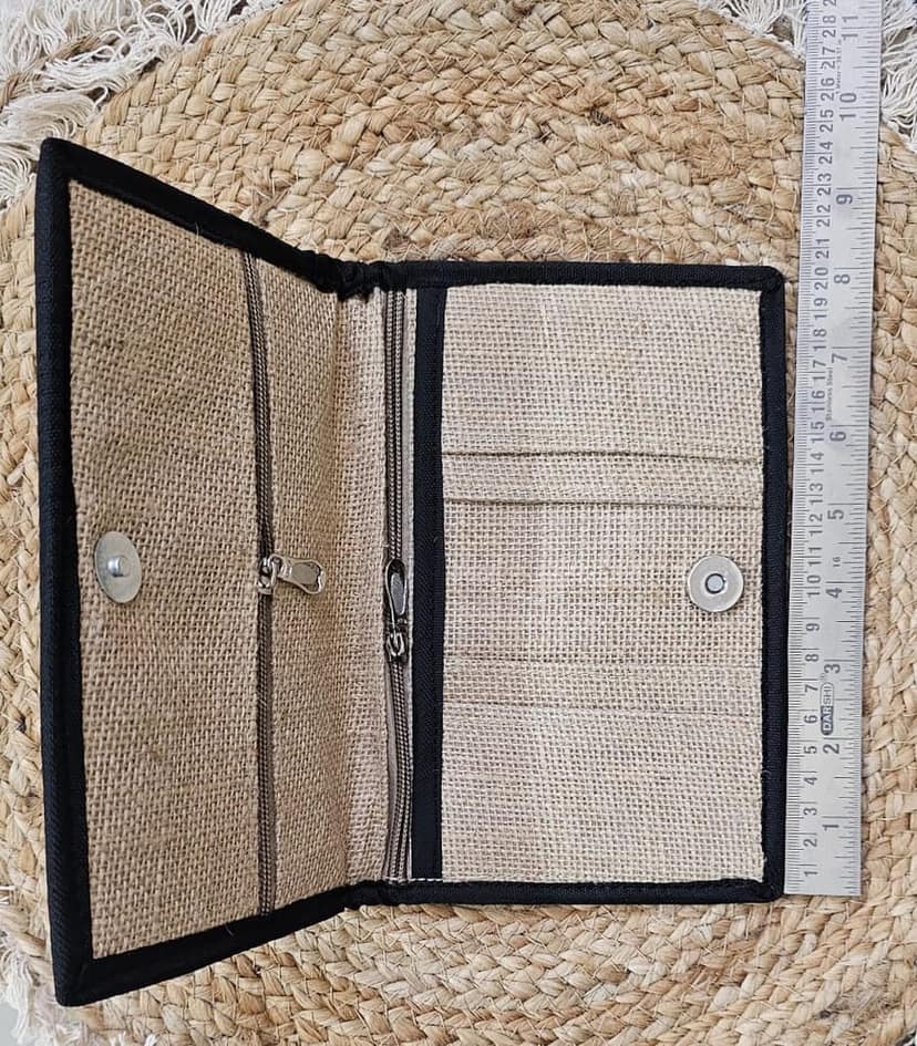 Handmade Jute & Cotton hand clutch view 3