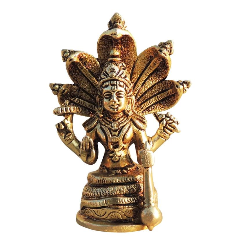 Brass Vishnu Ji Murti - Premium Hindu God Idol Statue, Height : 4.7 Inch (BSMAS992 B) view 2