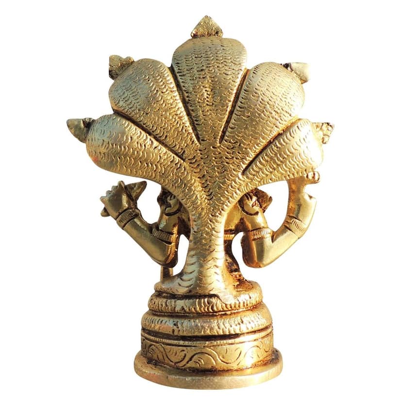 Brass Vishnu Ji Murti - Premium Hindu God Idol Statue, Height : 4.7 Inch (BSMAS992 B) view 3