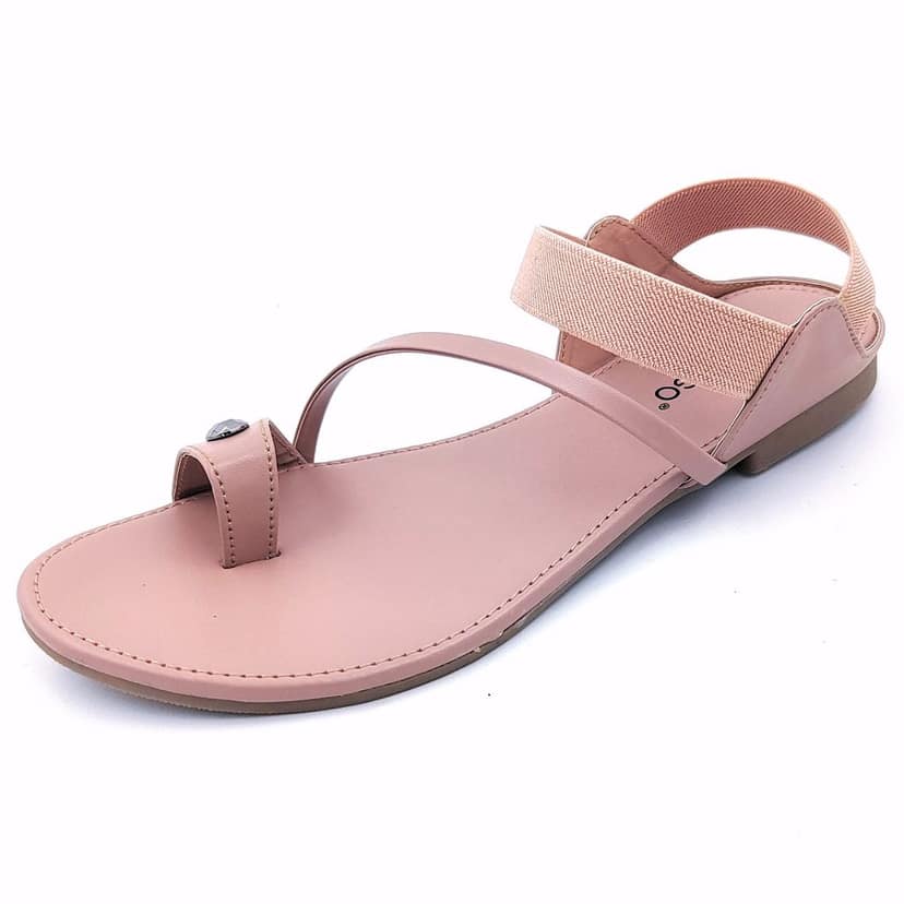 LEGS GO Peach Round Ankle Straps Sandals for women, Casual and Ethnic Wear Women Sandals | Casual & Formal Sandals view 2