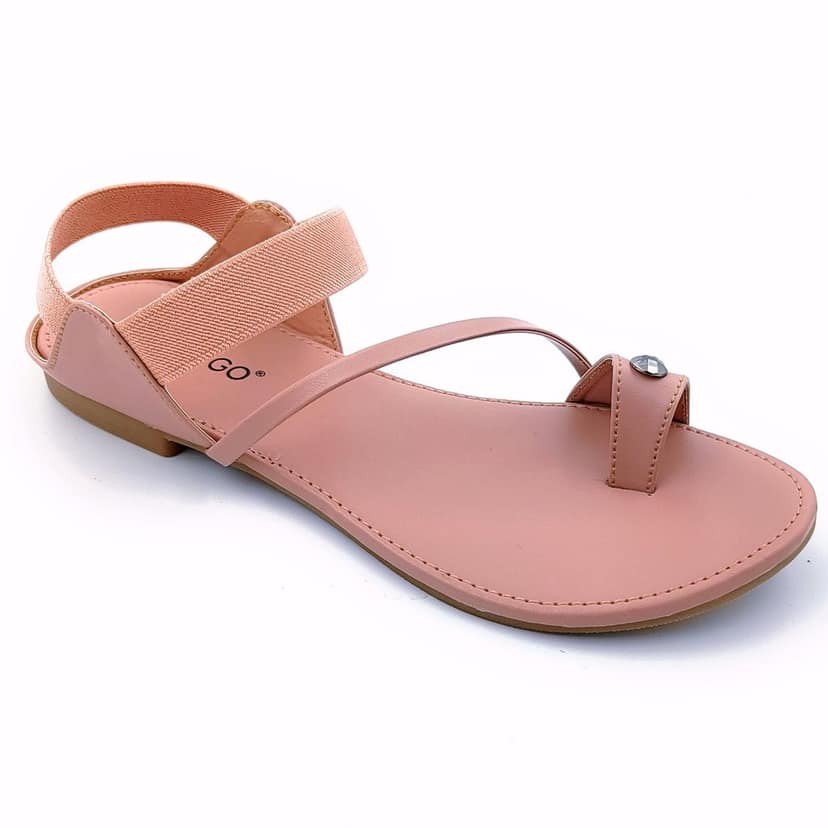 LEGS GO Peach Round Ankle Straps Sandals for women, Casual and Ethnic Wear Women Sandals | Casual & Formal Sandals view 5